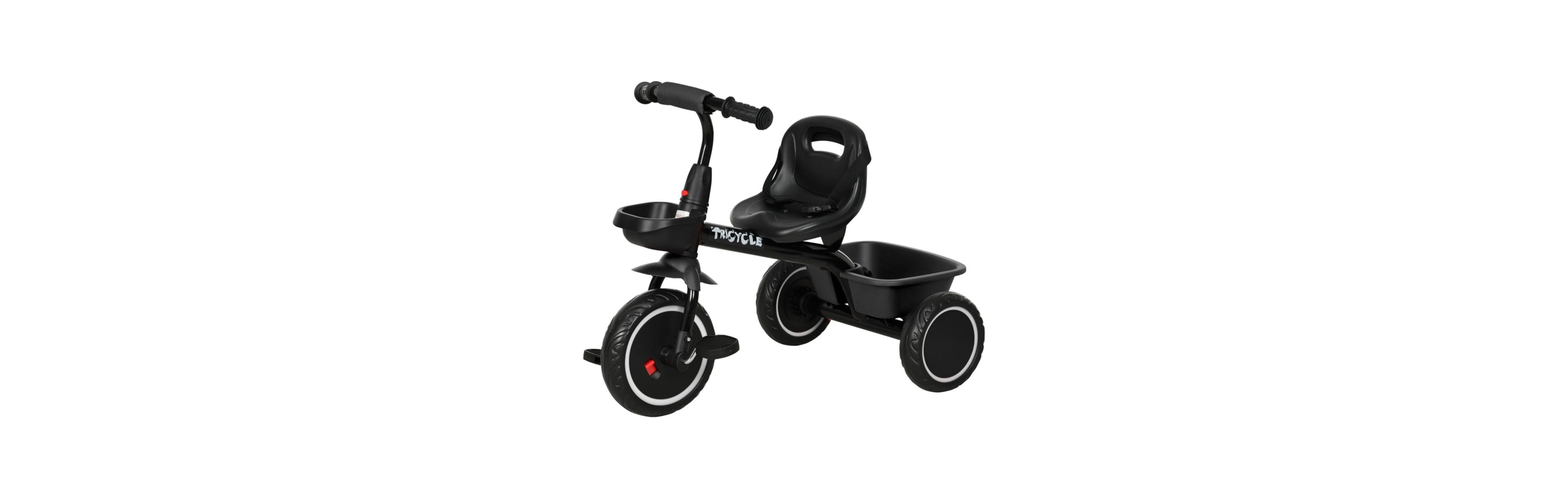 Sevorley Kids Tricycle with Adjustable Seat, Safety Belt & Baskets, 55 lbs. Capacity, Ages 2-5