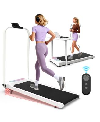 2 in 1 Foldable Incline Treadmill, 2.0HP Brushless Walking Pad with Vibration Function, Remote Control for Home Office Small Space