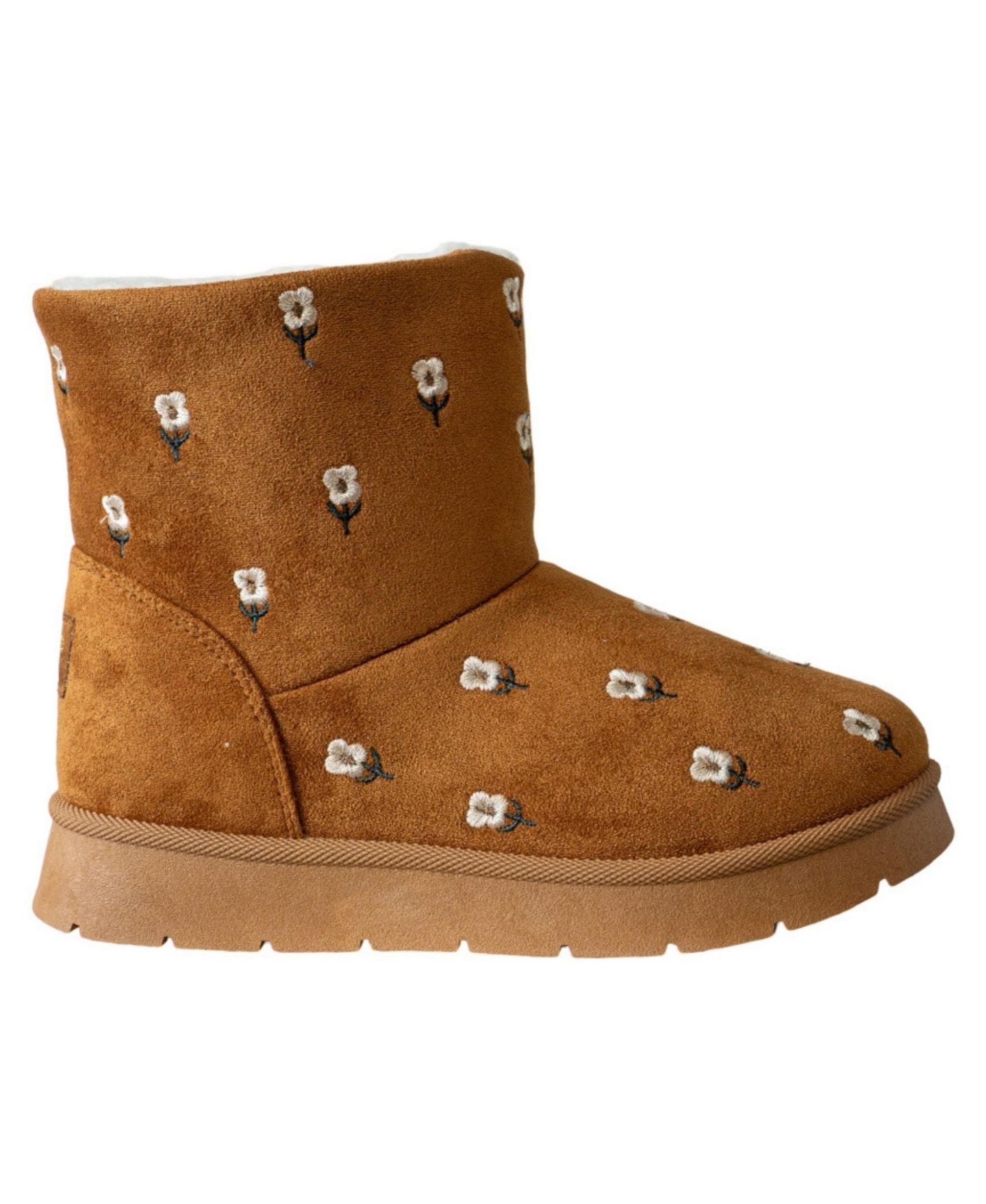 Ботинки Bebe Cozy Floral-Embroidered Rounded Toe Boots для девочек, цвет: Коньячный — фото 2