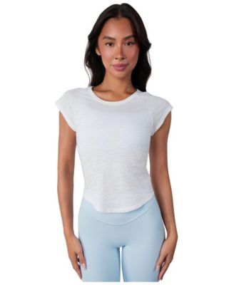 Women's Whisper Raglan-Sleeve Curved-Hem T-Shirt