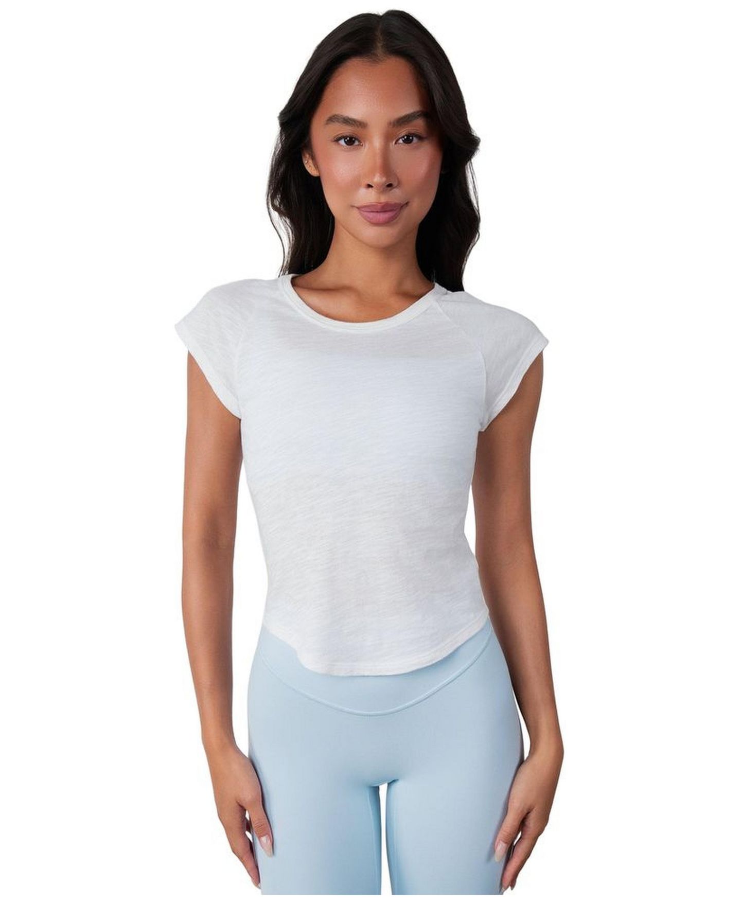 Женская футболка Vitality Whisper Raglan-Sleeve Curved-Hem, цвет: Снежный — фото 1