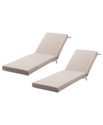 Outdoor Chaise Lounge Cushion Set of 2, Waterproof Fade-Resistant Lounger Replacement Cushions with Removable Covers