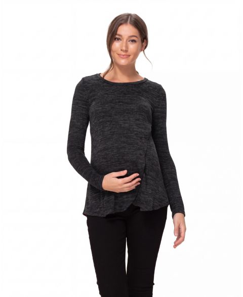 Женский свитер Hello Miz Maternity Nursing Tulip-Hem, цвет: Чёрный