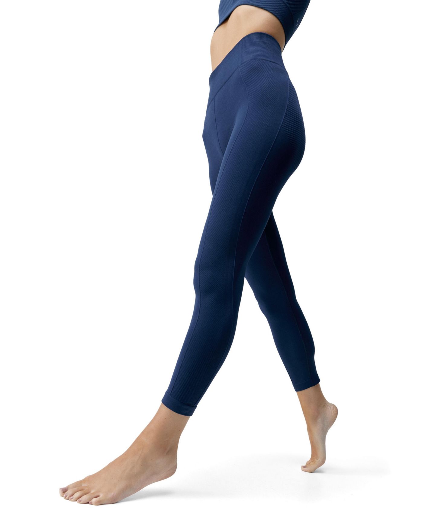 Женские леггинсы Born Living Yoga Sarvan 7/8 Seamless High Rise Sport, цвет: Синий — фото 2