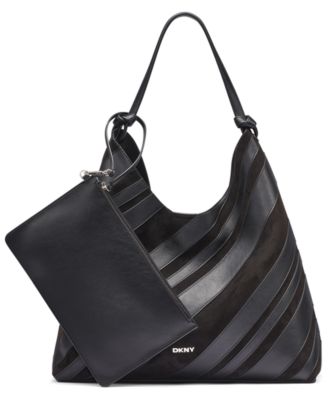 Paula Large Diagonal Stripe Snap Hobo Handbag