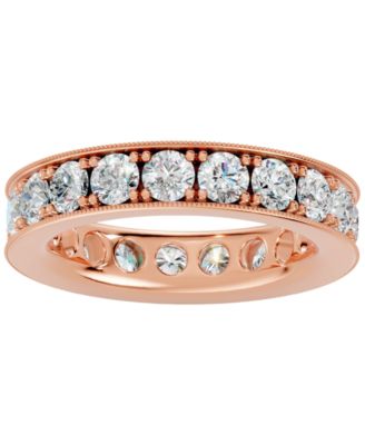 Diamond Round-Cut Full Eternity Band Milgrain Ring (3 ct. t.w.) in 14k White, Yellow, Rose Gold or Platinum