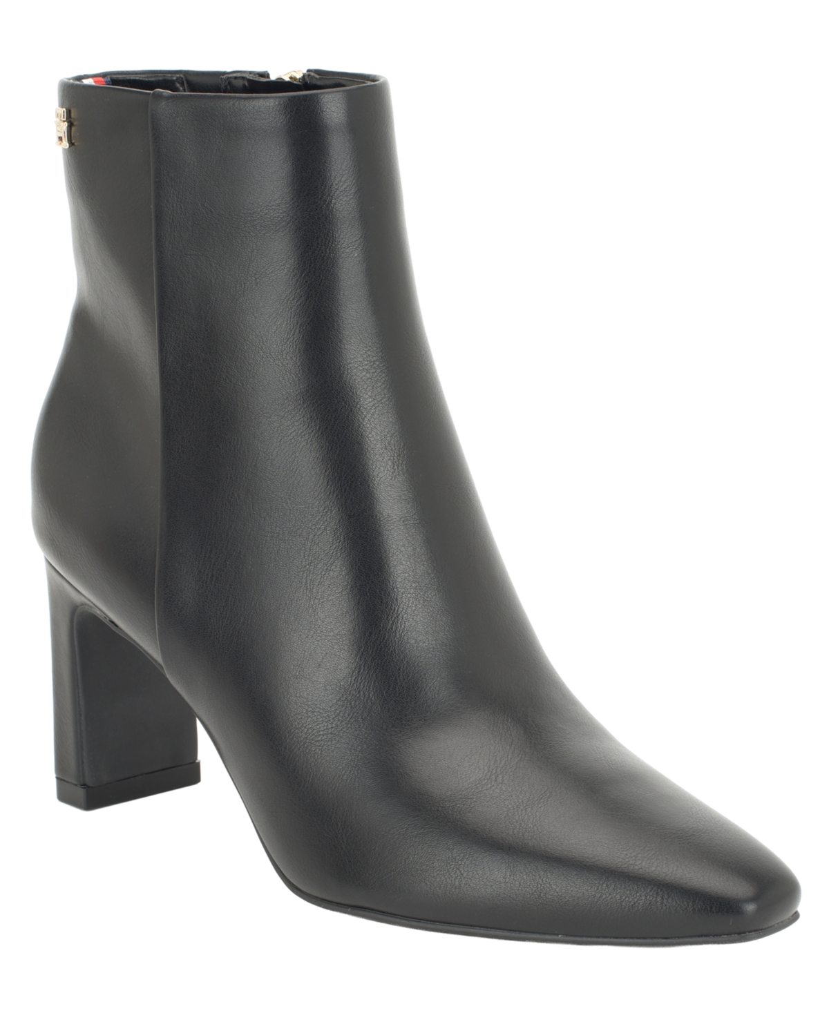 Tommy Hilfiger Women's Eddey Mid Height Block Heel Dress Booties - Black Smooth