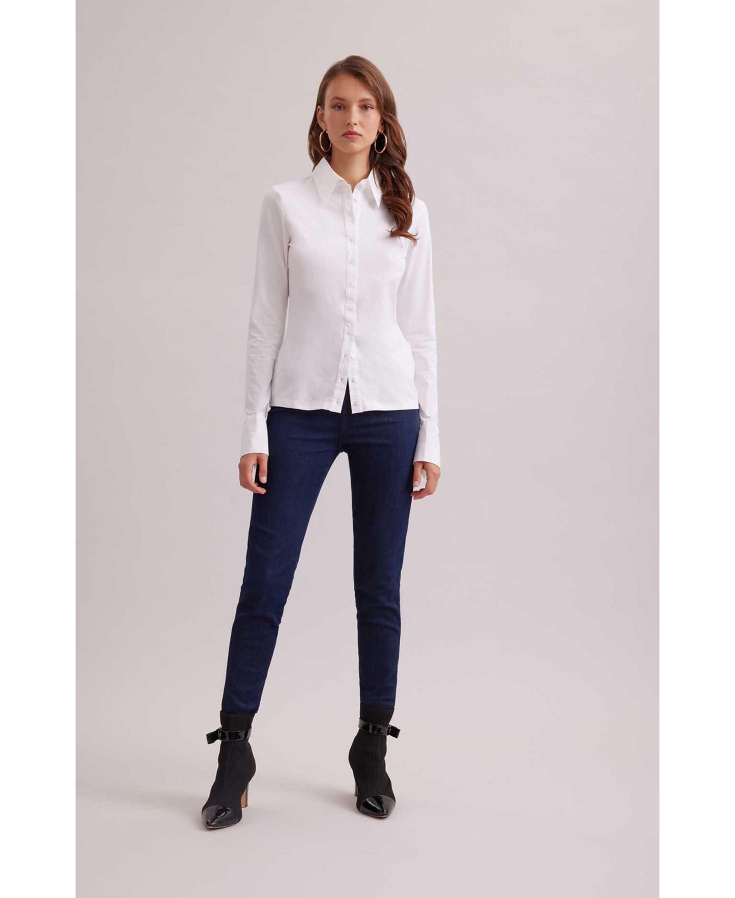 Женская рубашка Anne Fontaine Nuage Long-Sleeve Button-Front, цвет: Белый — фото 5
