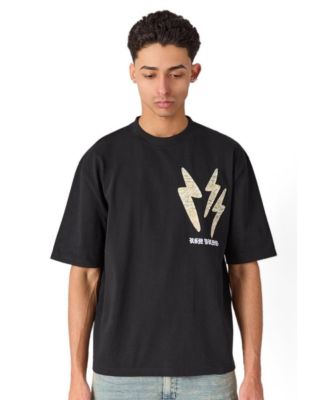 Men's Lightning Bolt Applique Short Sleeve T-Shirt