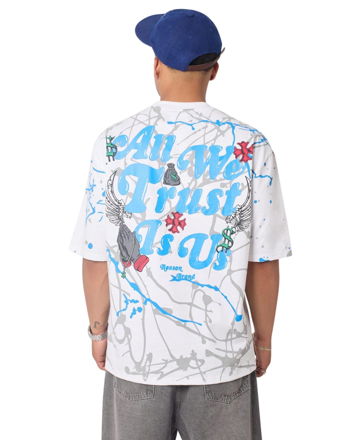 Мужская футболка Reason Painted Short Sleeve, цвет: Белый — фото 2