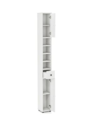 Freestanding Slim Bathroom Cabinet with Drawer and Adjustable Shelves