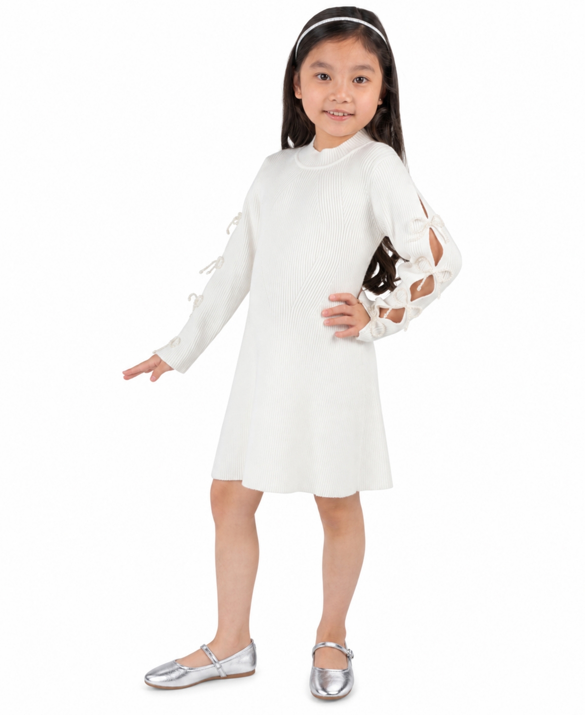Rare Editions Girls' 4T-6X Long-Sleeve Sweater Dress
