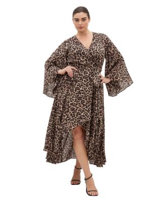 Plus Size Eva Print Wrap Maxi Dress