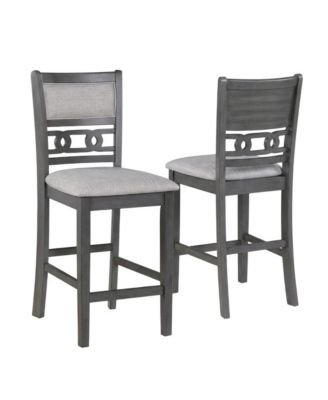 Solid Wood Counter Stools with Backs for Kitchen Island, Set of 2