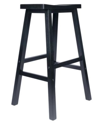 Bar Stool, Saddle Seat, Solid Wood, Backless Pub Seat