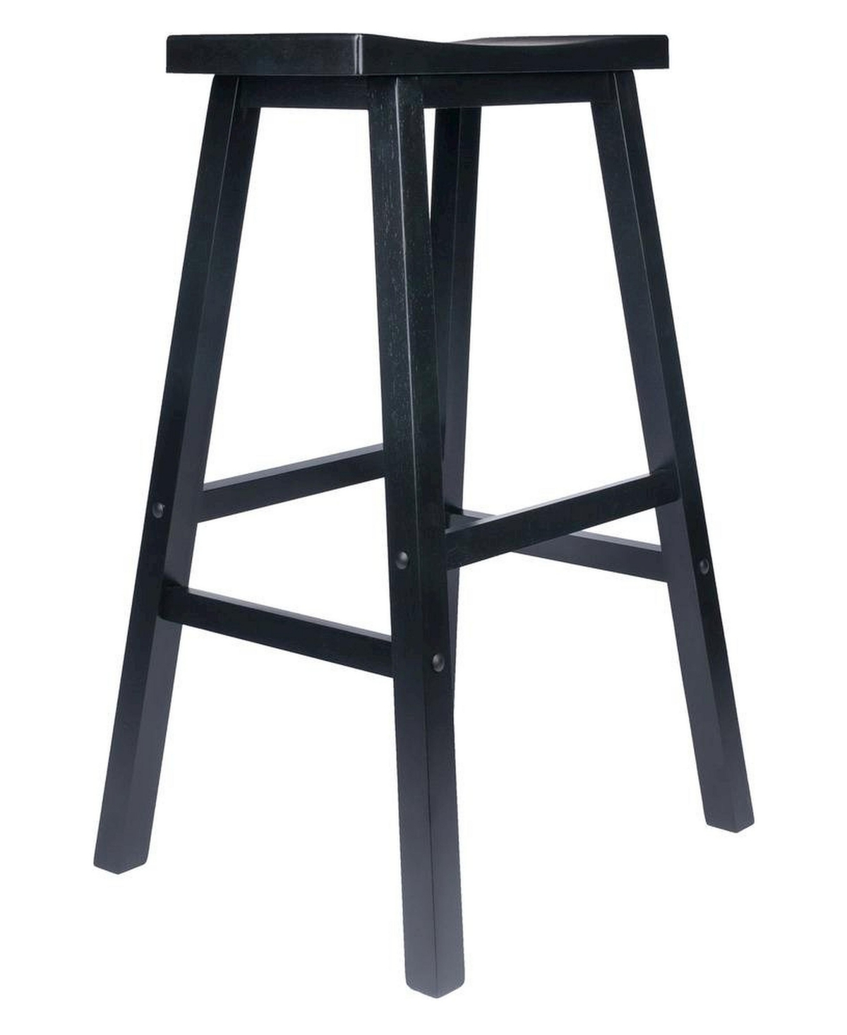 FurniFact Bar Stool, Saddle Seat, Solid Wood, Backless Pub Seat