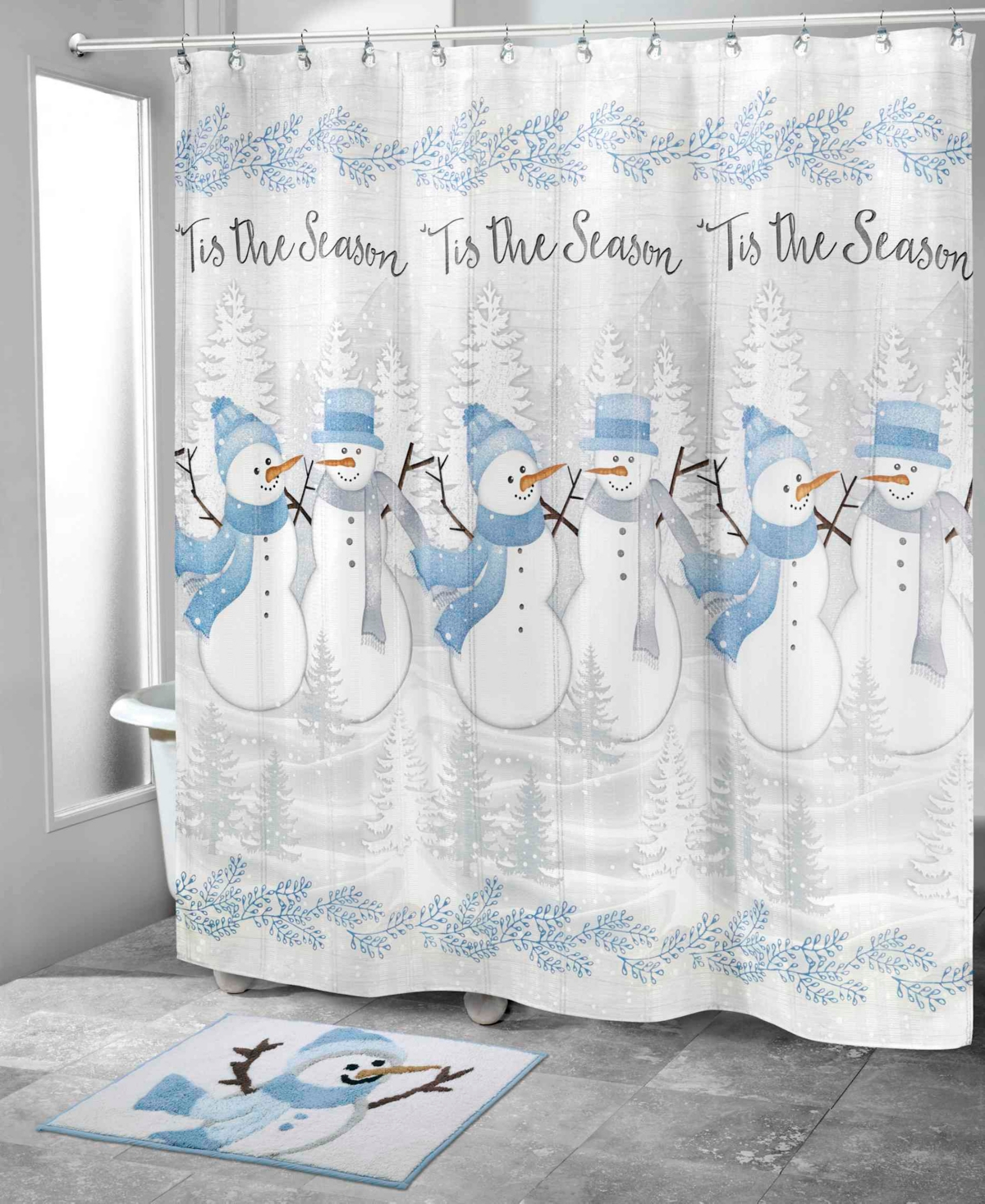 Avanti Frosty Friends Shower Curtain, 72" x 72"