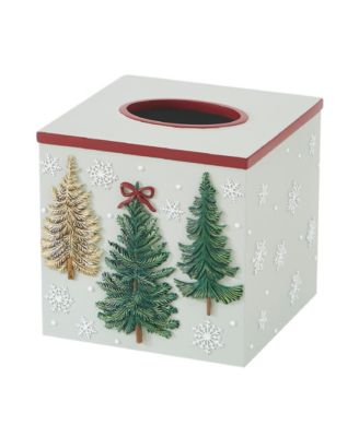Snowy Pines Resin Tissue Cover