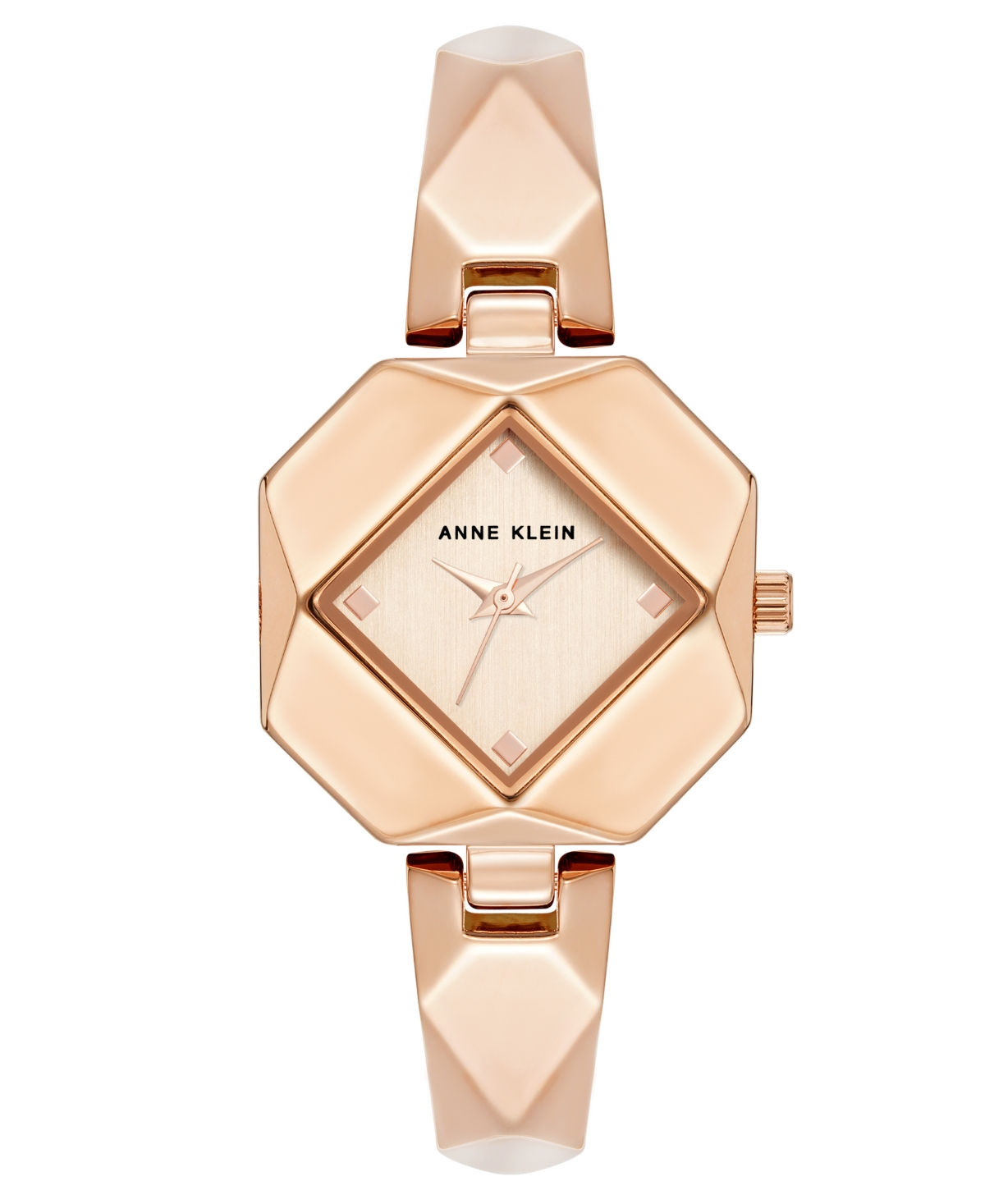 Anne Klein Women's Water-Resistant Quartz Square Watch, Rose-Gold Alloy Metal Bracelet 35mm x 28mm - Rose-Gold