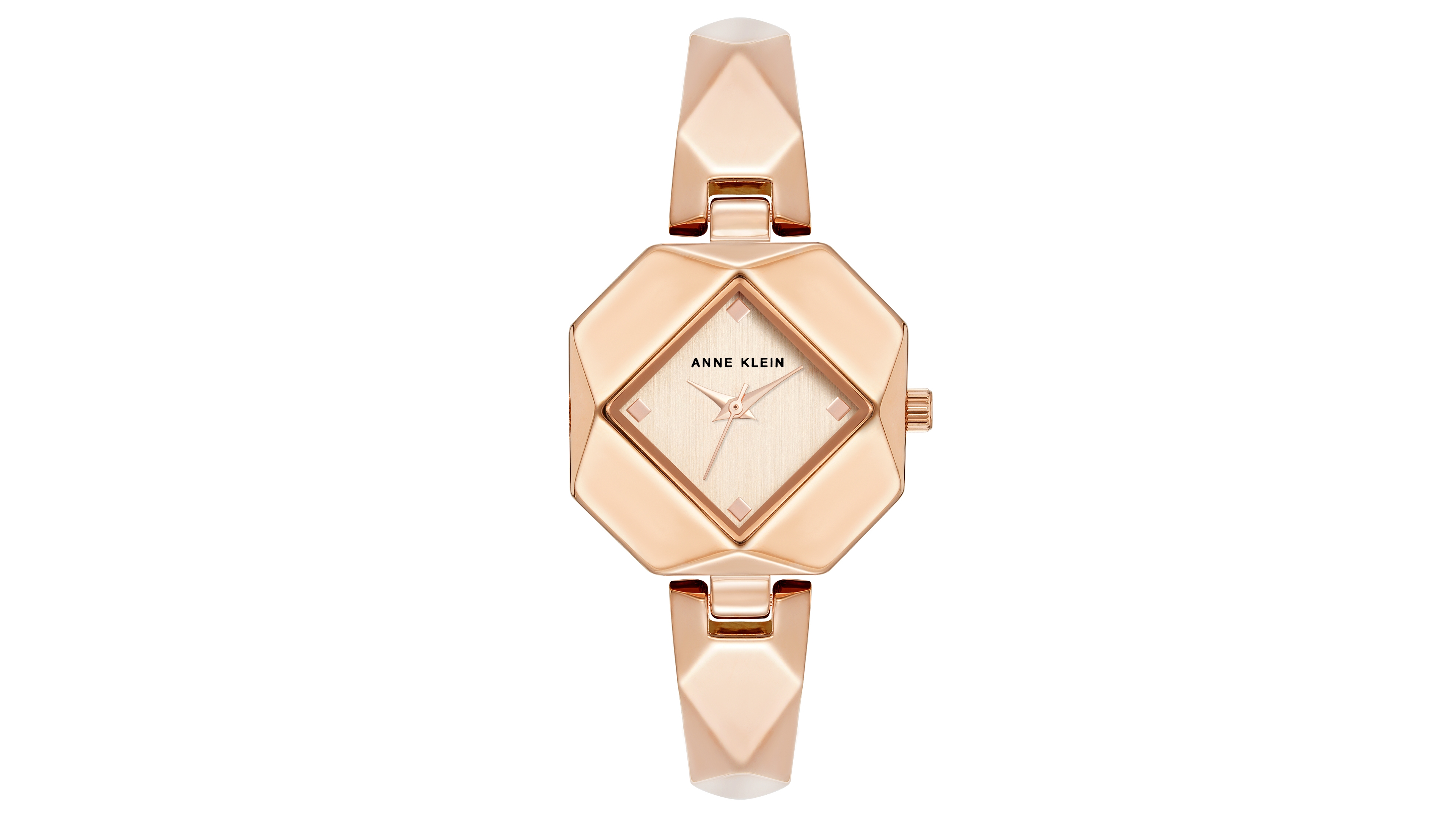 Anne Klein Women's Water-Resistant Quartz Square Watch, Rose-Gold Alloy Metal Bracelet 35mm x 28mm