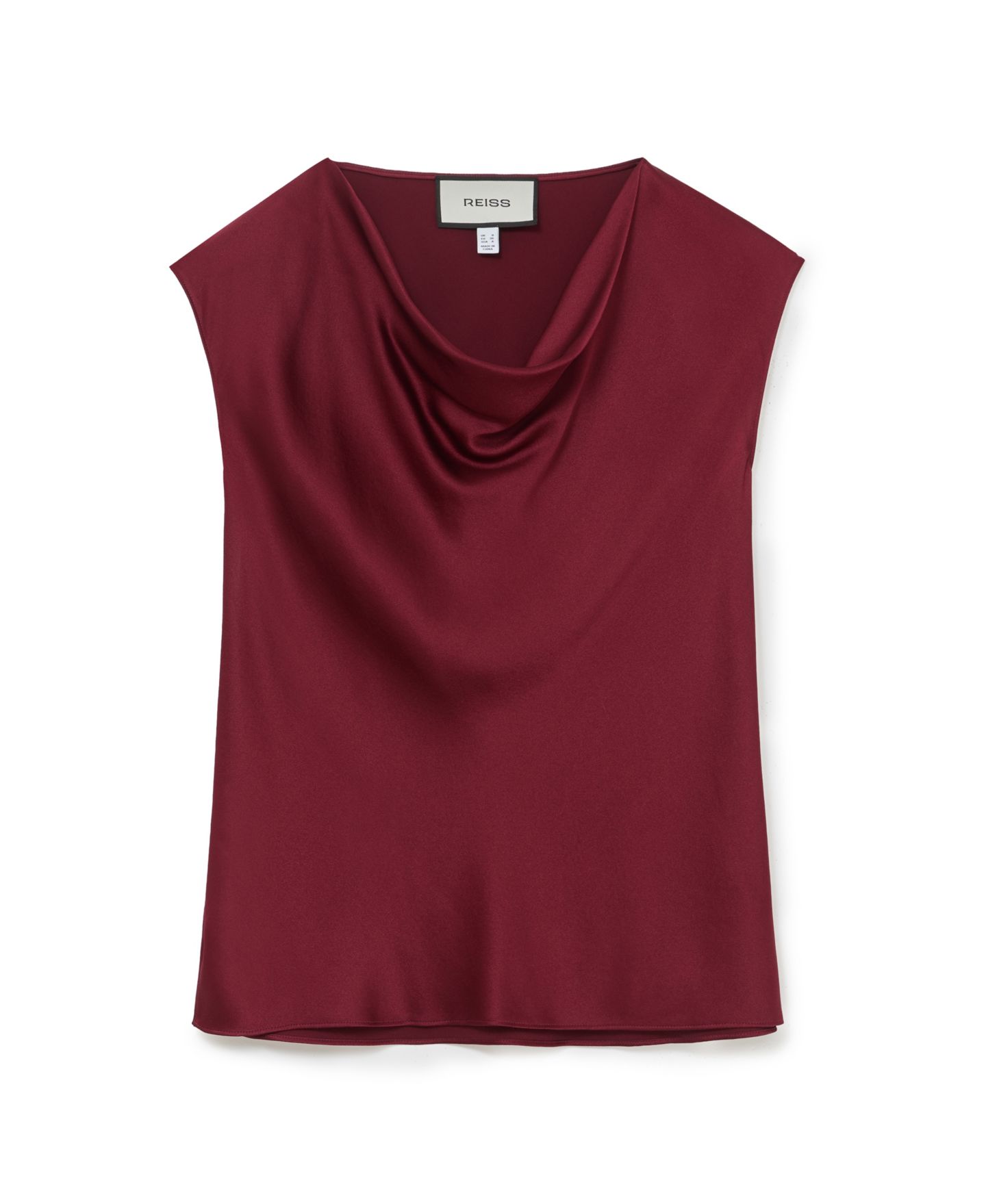 Женская блузка REISS Cate Silk Cowl-Neck Sleeveless, цвет: Красный — фото 4