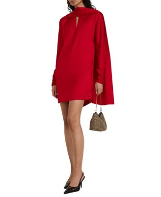 Women's Ottilie Cape Satin V-Neck Mini Dress
