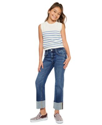 Girls' 4-16 Gisela Straight Crop Mid-Rise Jeans