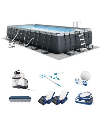 24ft x 12ft x 52in Ultra XTR Rectangular Pool, Floats (2 Pack), and Cooler