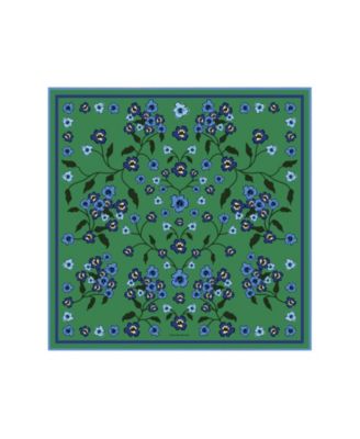 Silk Floral Emerald Echo Hand-Rolled Scarf