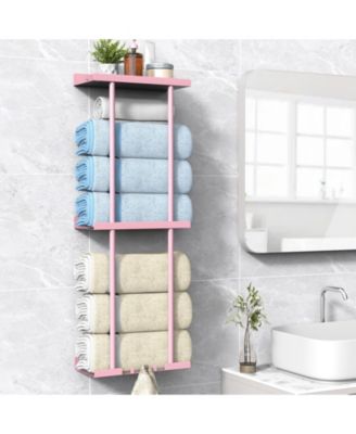 Bathroom Hardware Towel Rack Wall Mounted Vertical Rolled Storage Holder
