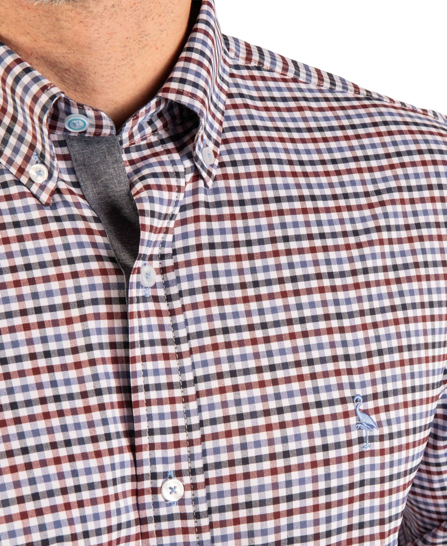 Мужская рубашка Tailorbyrd Multi-Color Gingham Long-Sleeve Regular-Fit, цвет: Синий — фото 4