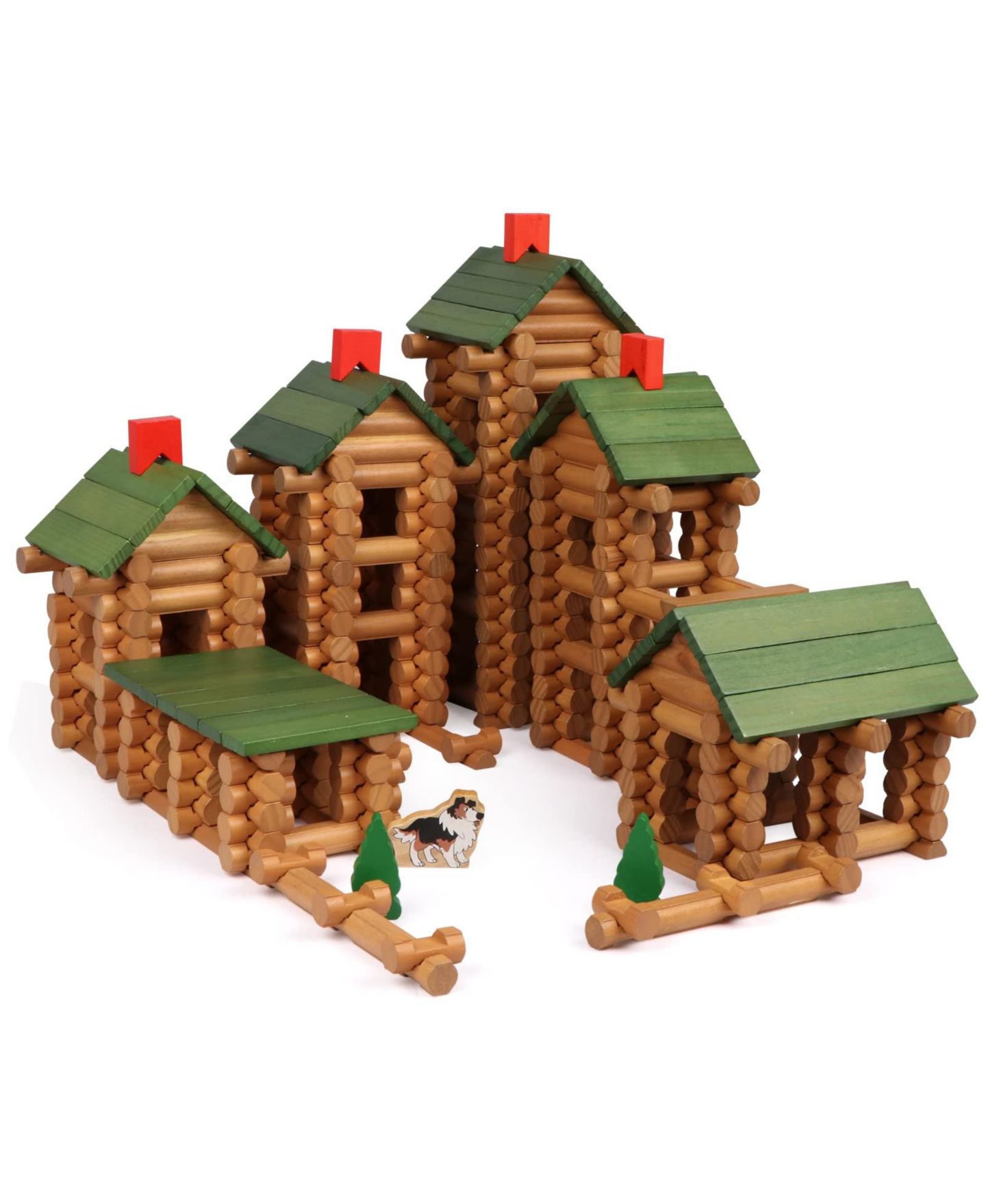 Детский конструктор GNUADZ Wooden Logs 530-Piece Building Set, Ages 3+, цвет: Разноцветный — фото 1