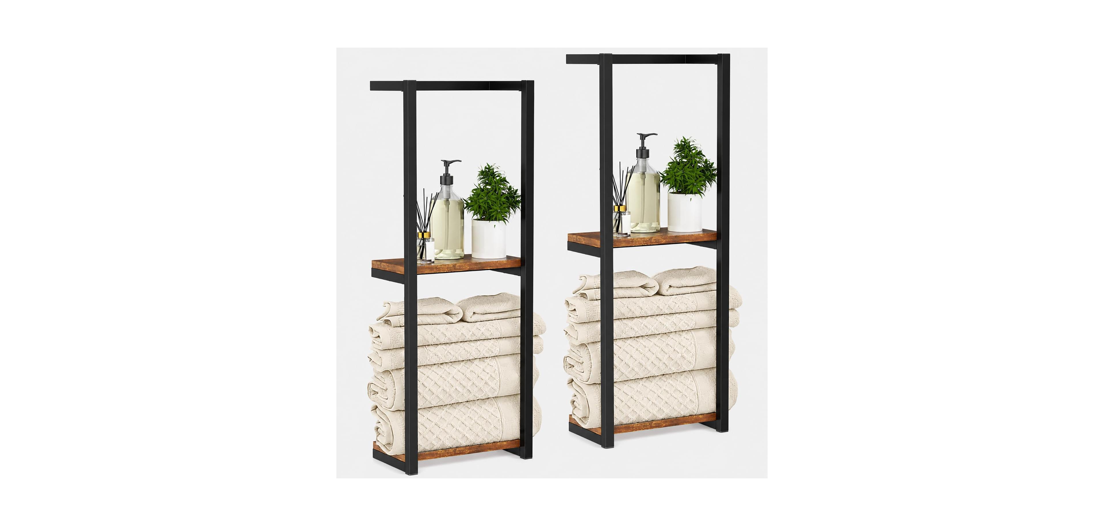 Cyqbd Towel Rack Wall-mounted 2 Tier Bathroom Hardware Organizer