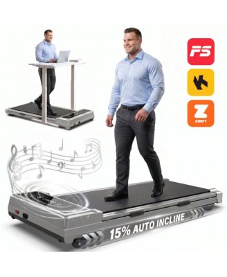 Walking Pad Treadmill 15% Auto Incline, Under Desk Treadmill, 5HP brushless motor, 10X longer lifespan