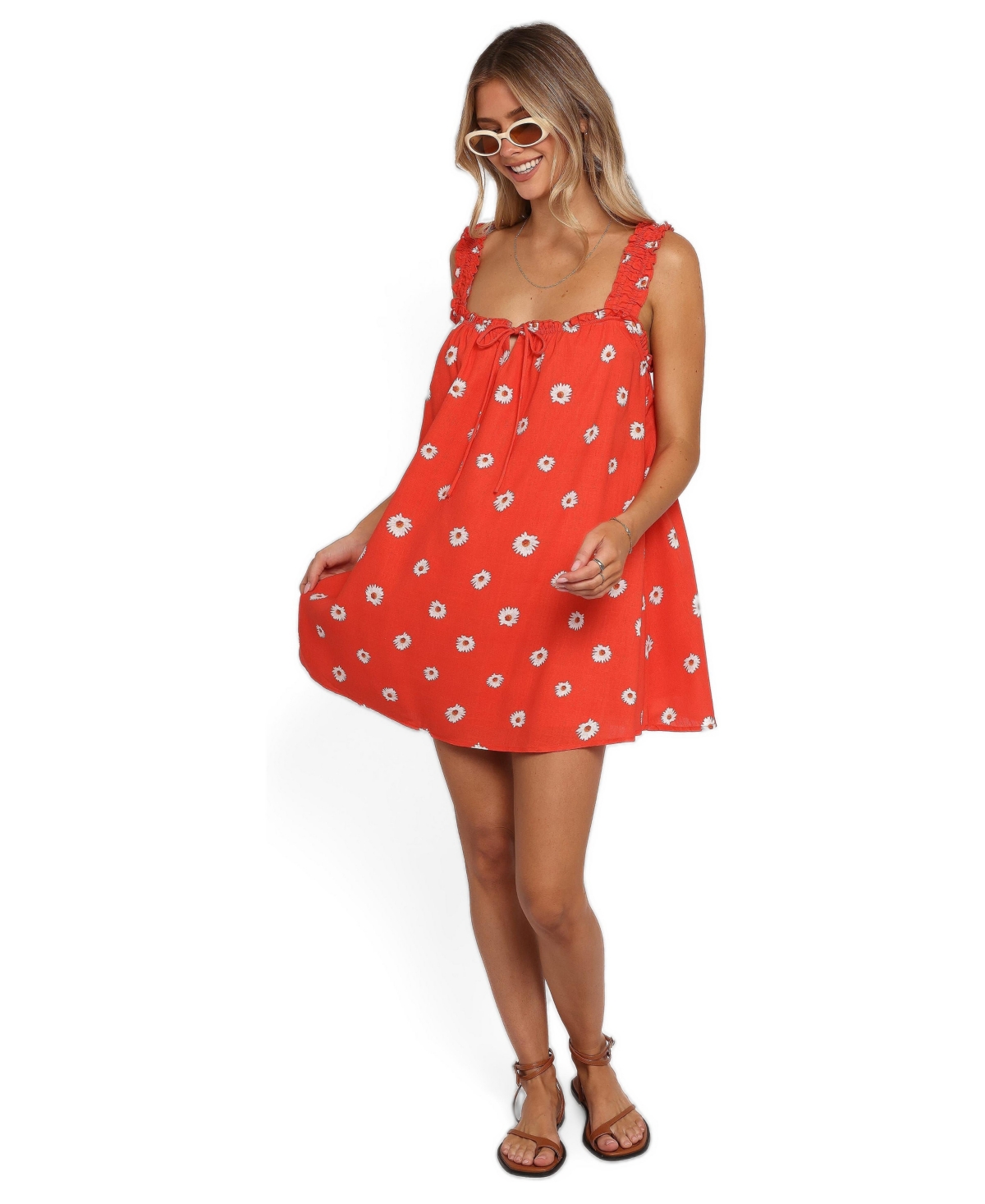 Petal and Pup Women's Hyacinth Floral Square-Neck Sleeveless Mini Dress