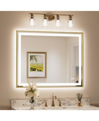 Wall LED Bathroom Vanity Mirror with Frontlit and Backlit