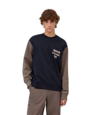 Men's Long Sleeve Color-Block Crewneck Sweatshirt