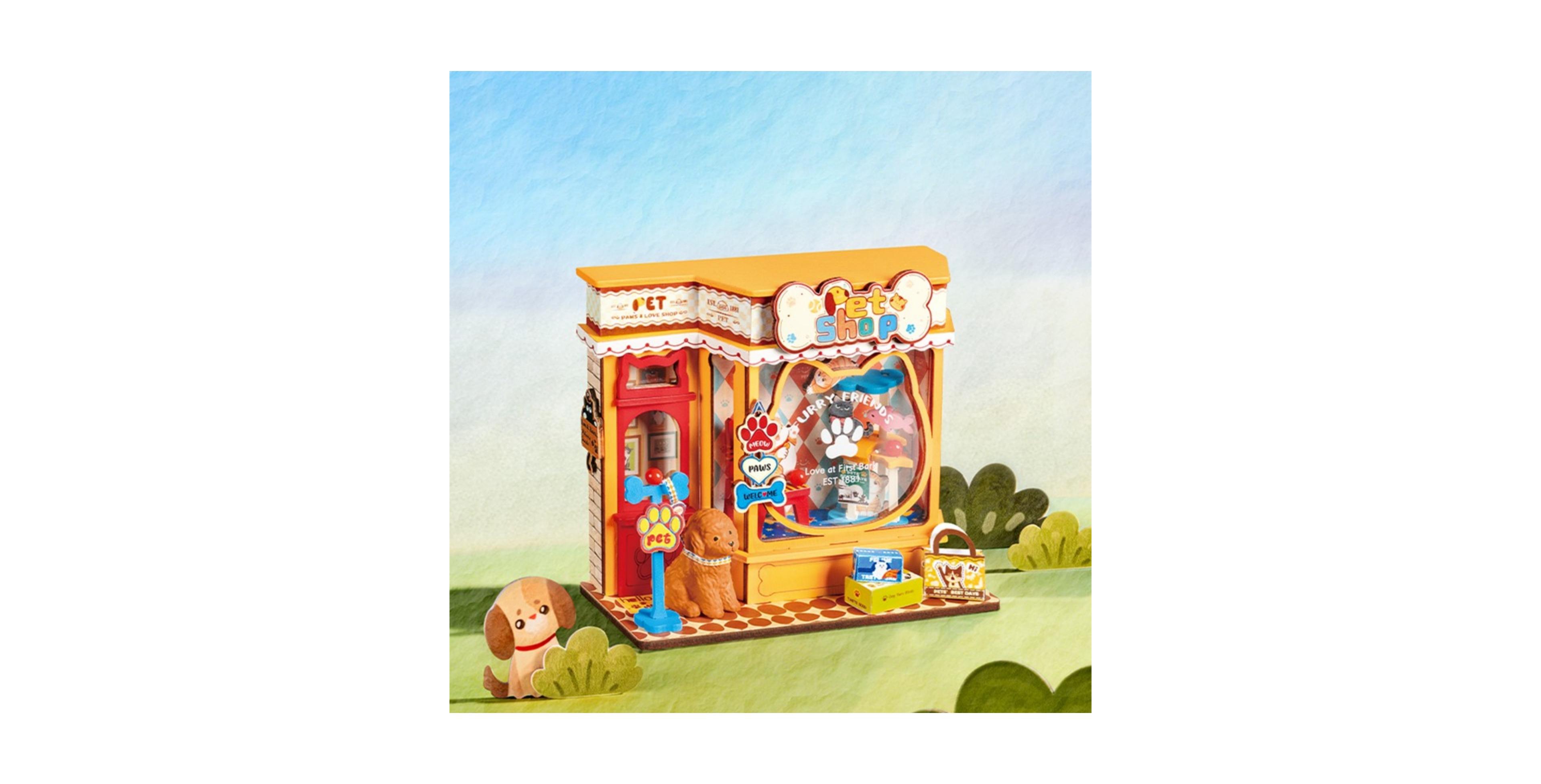 Robotime Sweetie's Donut Shop 76-Piece Miniature Building Set, Ages 14+