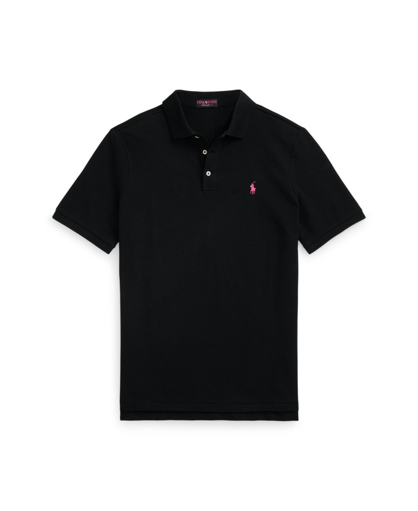 Мужская рубашка-поло Polo Ralph Lauren Pink Pony из эластичной сетки, цвет: Чёрный — фото 9
