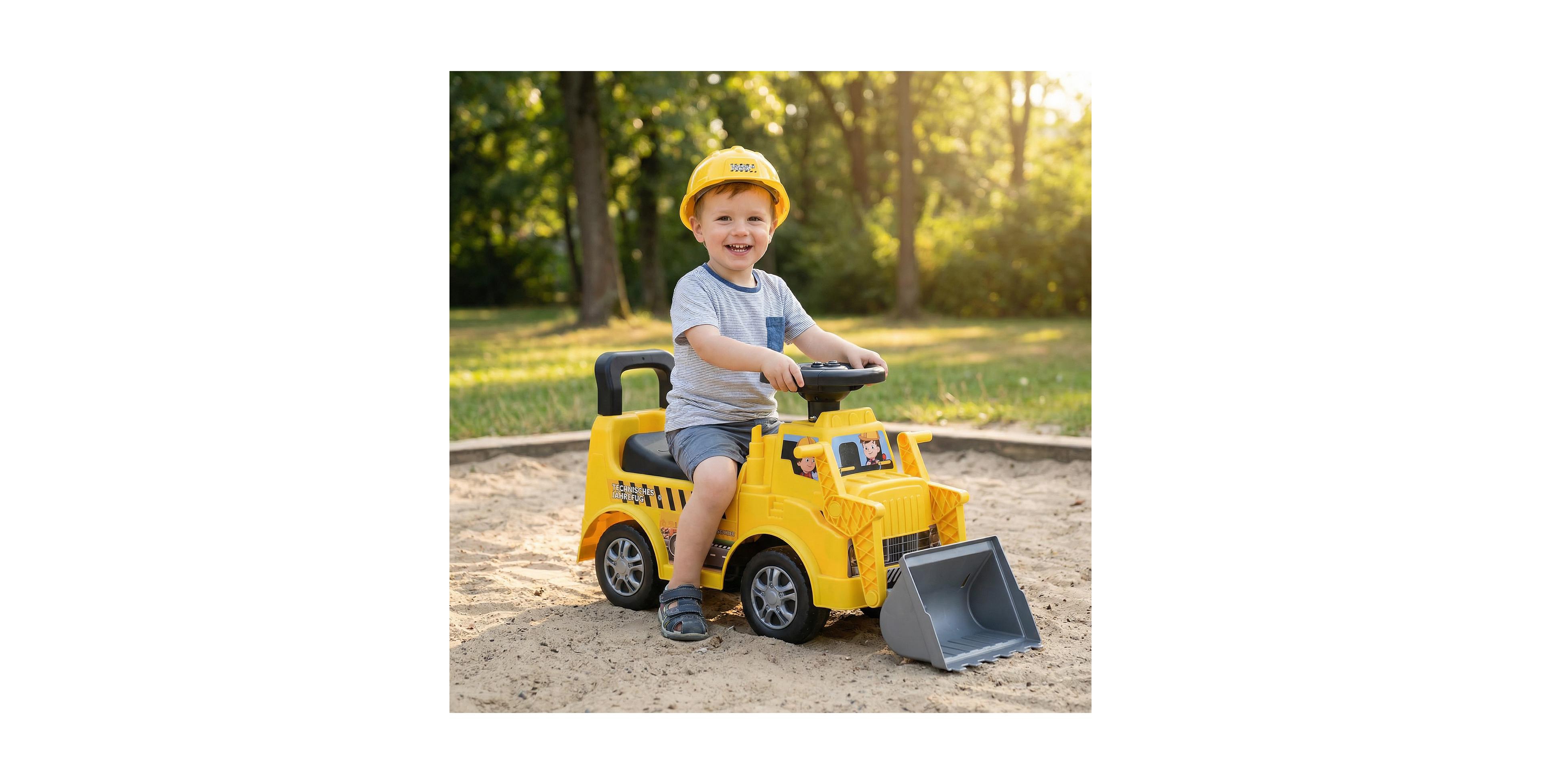Mecale 37.5" Digger Ride-On Truck with Working Shovel and Detachable Trailer, 44 lbs Capacity, Ages 18 Months+