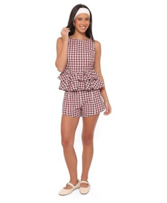 Women's Landon Tiered Boat-Neck Peplum Top