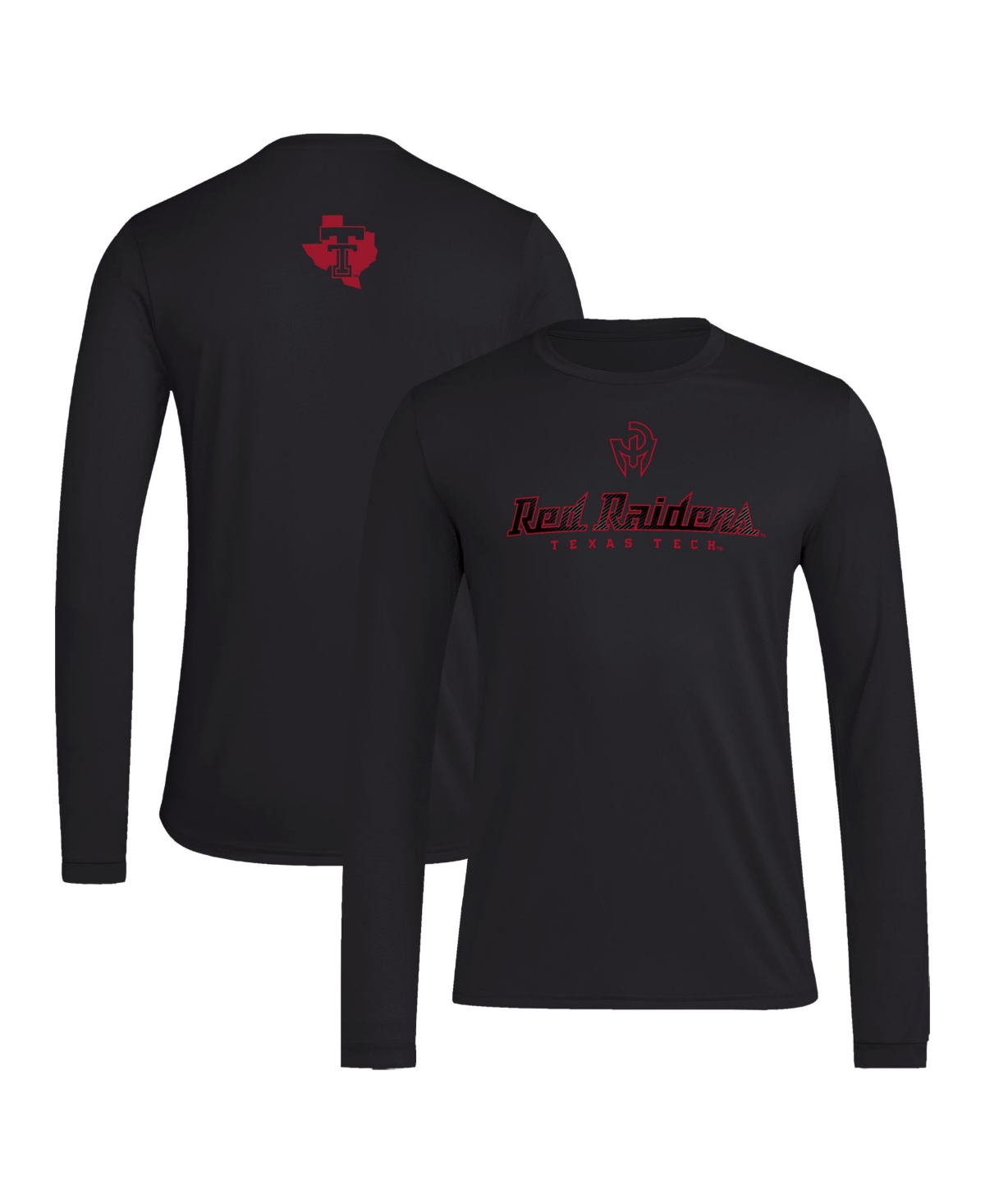 Adidas Men's Black Texas Tech Red Raiders Let's Ride Pregame Long Sleeve T-Shirt