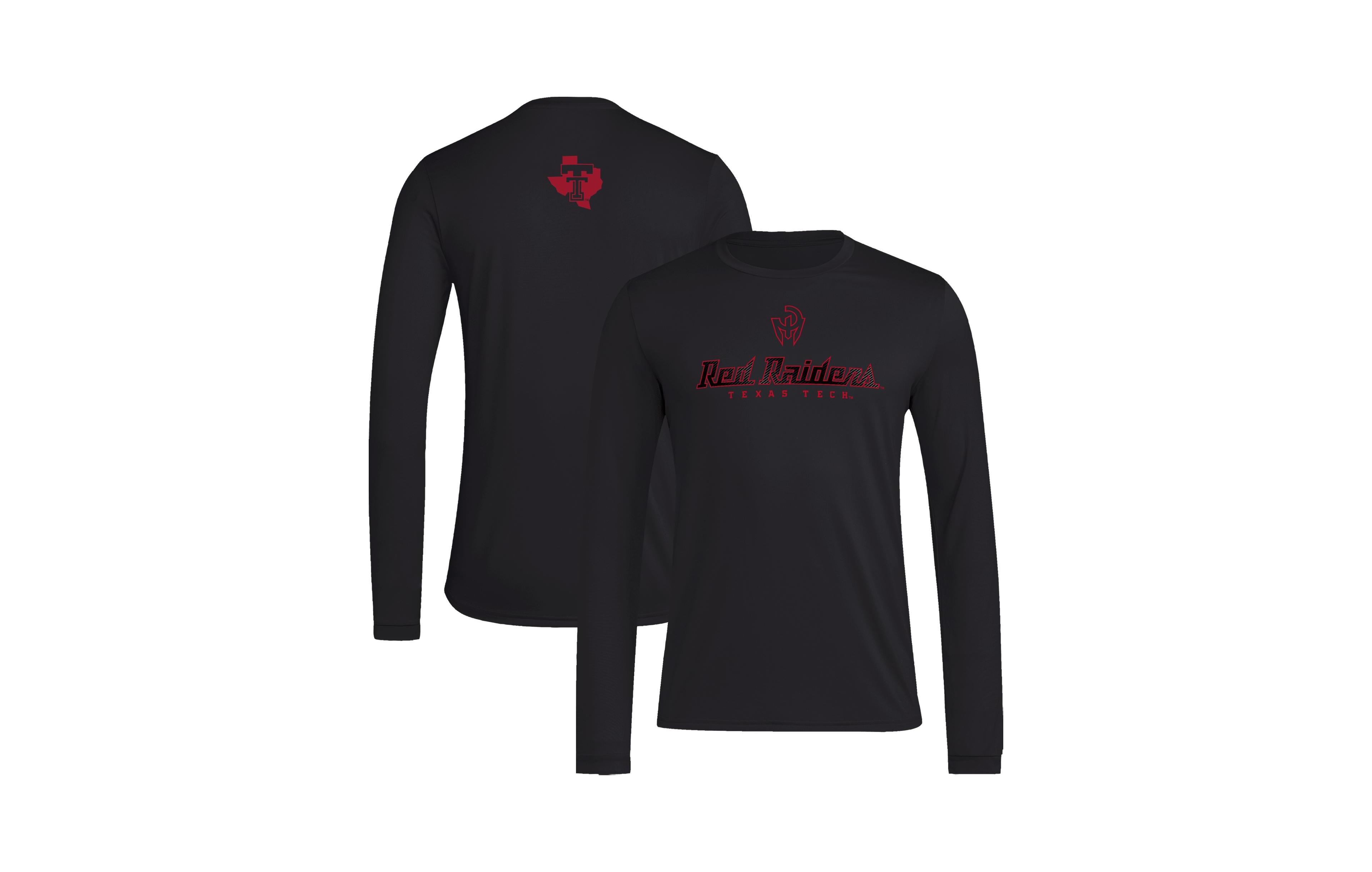 Adidas Men's Black Texas Tech Red Raiders Let's Ride Pregame Long Sleeve T-Shirt