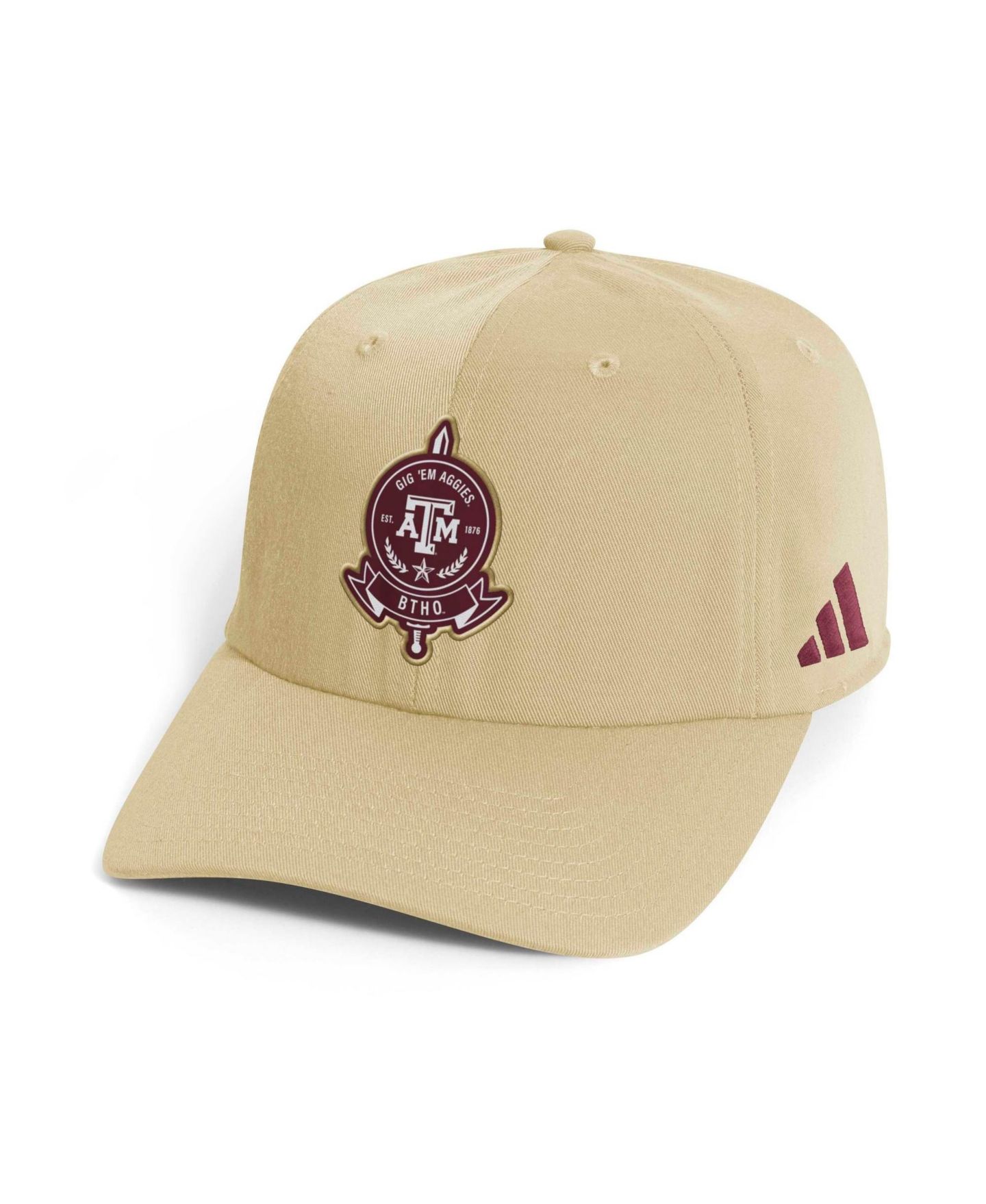 Мужская кепка adidas Beige Texas A M Aggies Honor Support Slouch Adjustable Hat — фото 1