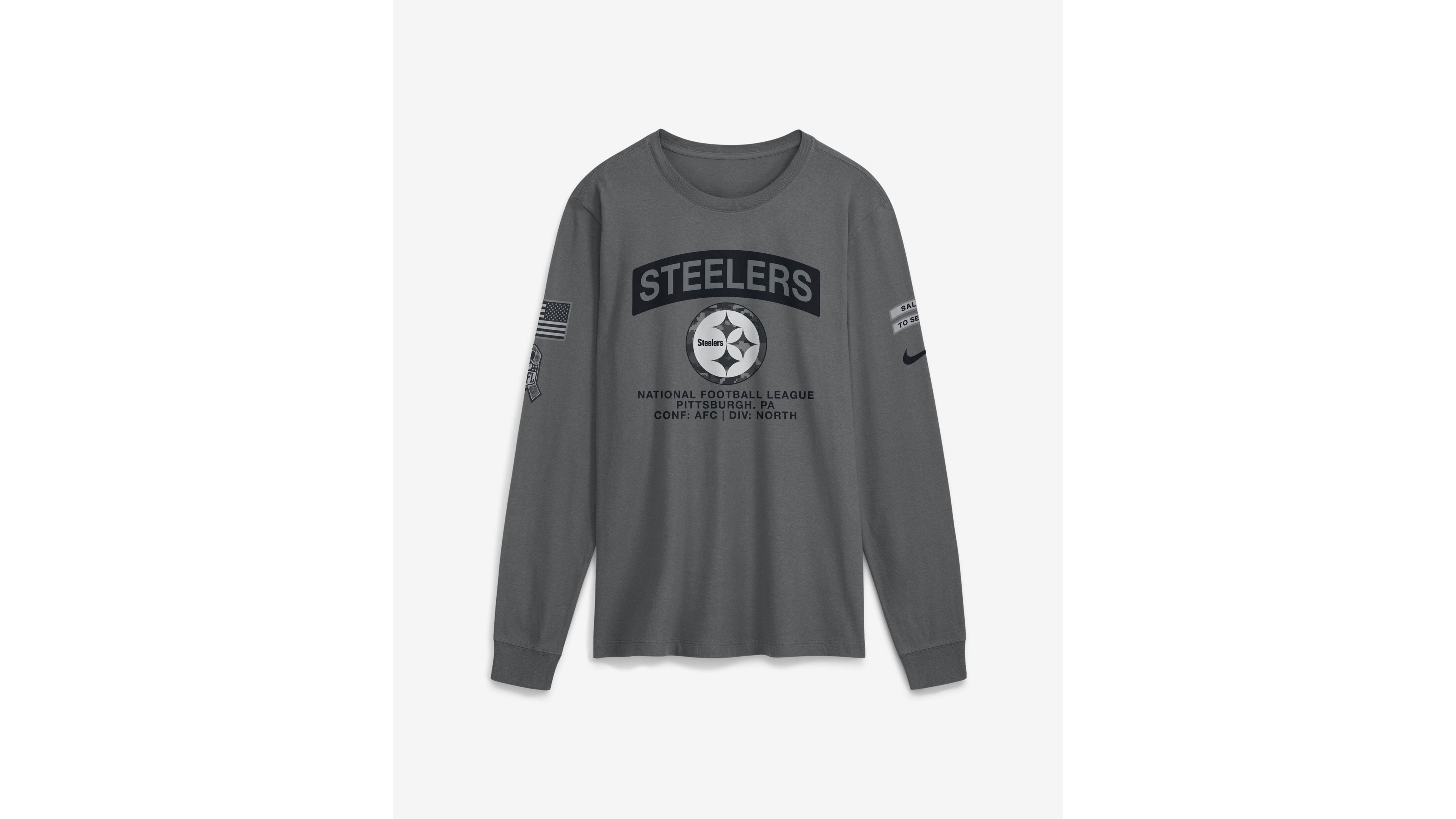 Nike Men's Gray Pittsburgh Steelers 2026 Salute to Service Long Sleeve T-Shirt