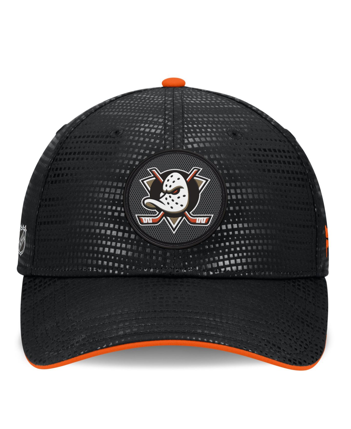Мужской головной убор Fanatics Black Anaheim Ducks Authentic Pro Rink Debossed Stretch Fit Hat — фото 2