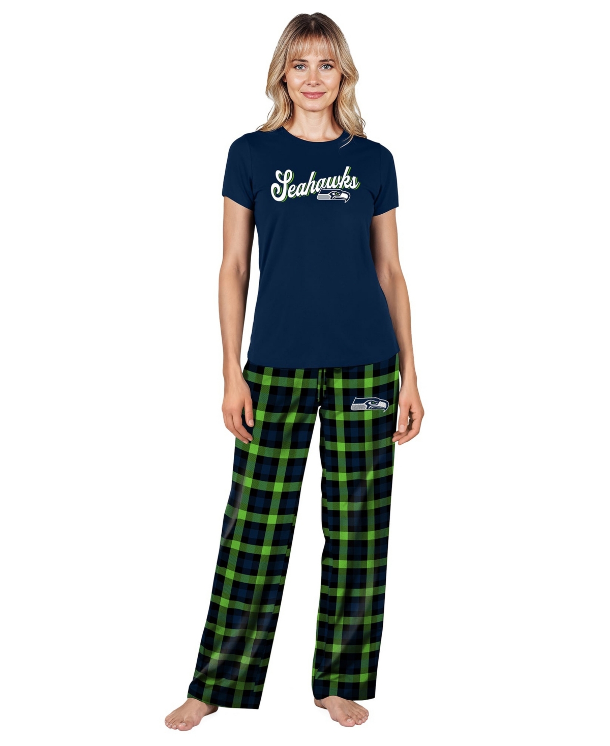Concepts Sport Women's College Navy Seattle Seahawks Highland Sleep Set