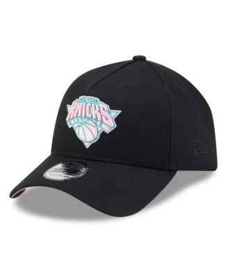 Men's and Women's Black New York Knicks Pastel Logo A-Frame 9FORTY Adjustable Hat