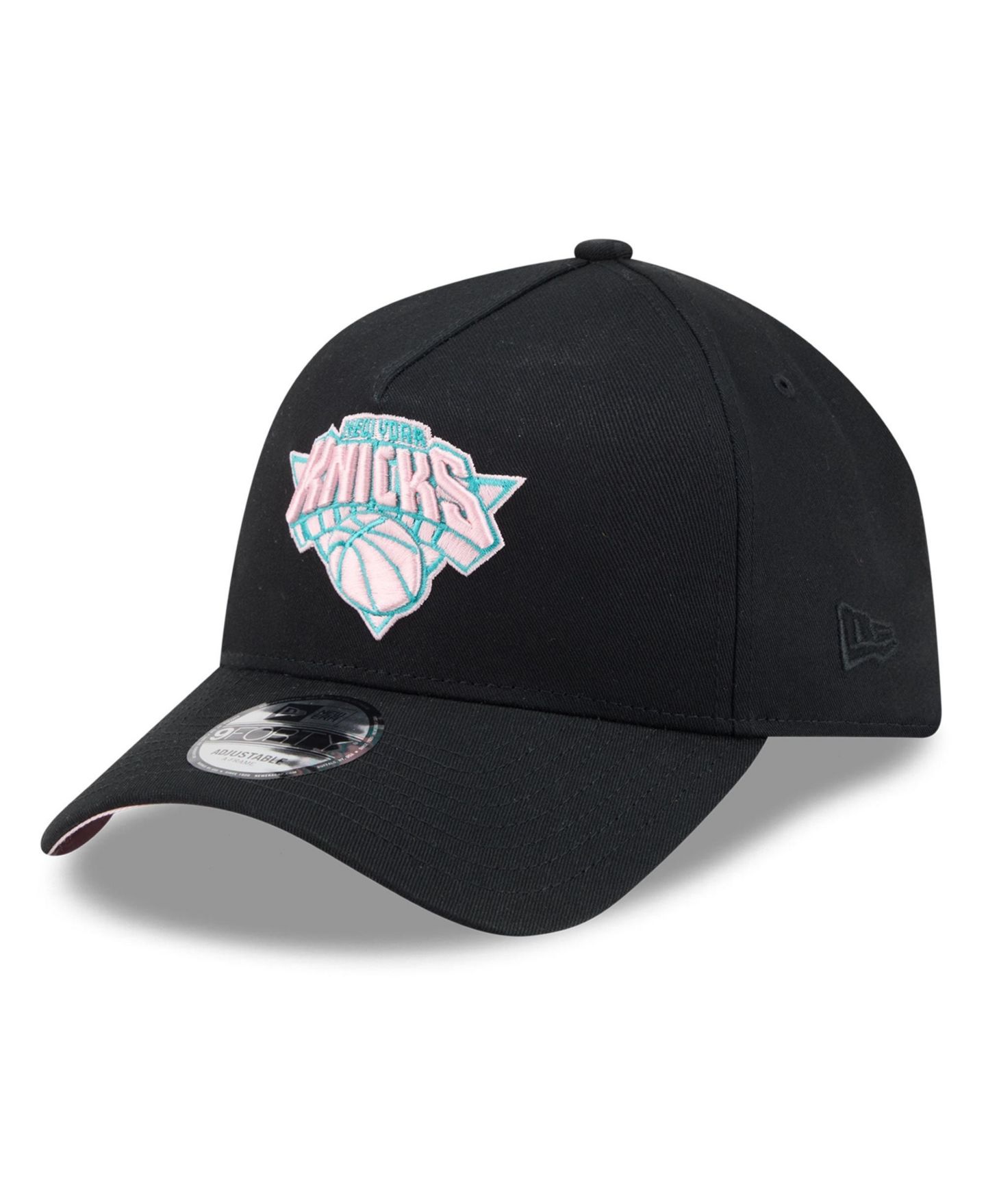 Кепка New Era Black New York Knicks Pastel Logo A-Frame 9FORTY Adjustable Hat — фото 1