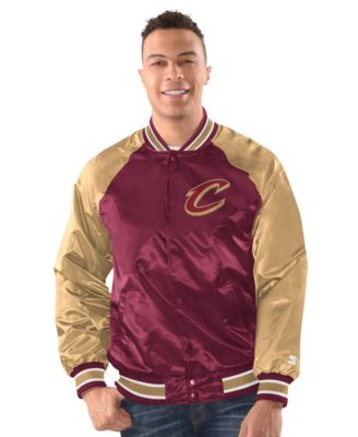 Men's Wine/Gold Cleveland Cavaliers Inductee Raglan Full-Snap Varsity Jacket